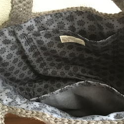 雙色方形麻繩袋（黑色） 第7張的照片