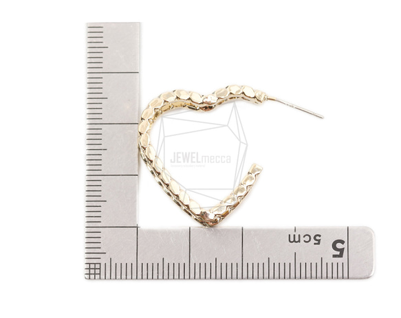 ERG-2120-G【2個入り】ダブルハートピアス,Double Heart post earring 5枚目の画像