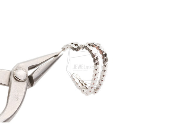 ERG-2120-R【2個入り】ダブルハートピアス,Double Heart post earring 4枚目の画像