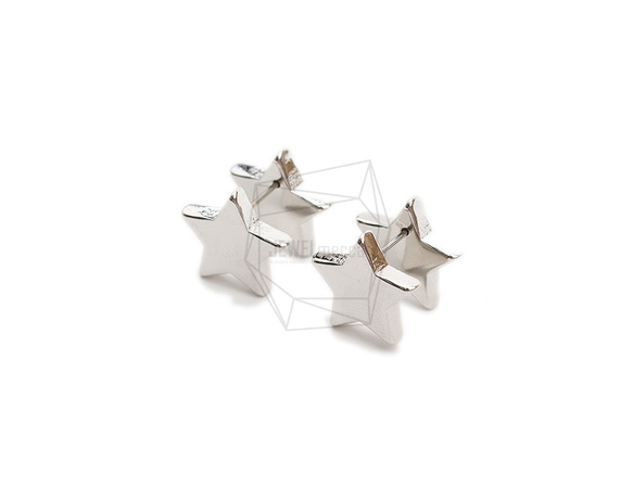 ERG-2122-R【1セット】スターピアスセット,Star Earring Post,Clutch SET 2枚目の画像