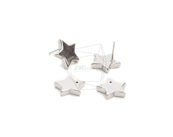 ERG-2122-R【1セット】スターピアスセット,Star Earring Post,Clutch SET 3枚目の画像