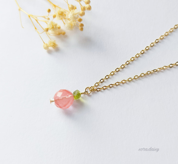 ディープローズクォーツ　シトリン　ペリドット　揺れる　マクラメ　ネックレス ディープローズクォーツ シトリン ペリドット 揺れる マクラメ ネックレス