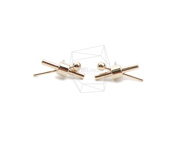 ERG-2123-G【2個入り】ダブルバーピアス,Double Bar post earring 1枚目の画像