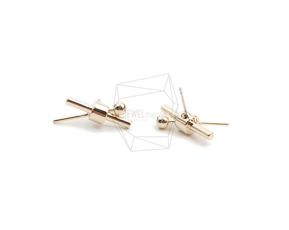 ERG-2123-G【2個入り】ダブルバーピアス,Double Bar post earring 2枚目の画像