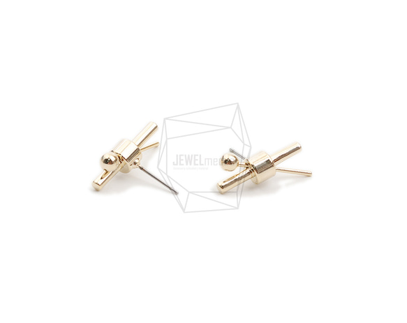 ERG-2123-G【2個入り】ダブルバーピアス,Double Bar post earring 3枚目の画像