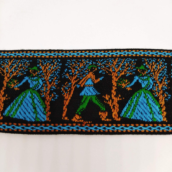 2m チロリアンテープ 王子様とお姫様 チロルリボン 刺繍 昭和 レトロ ハンドメイド資材 6枚目の画像