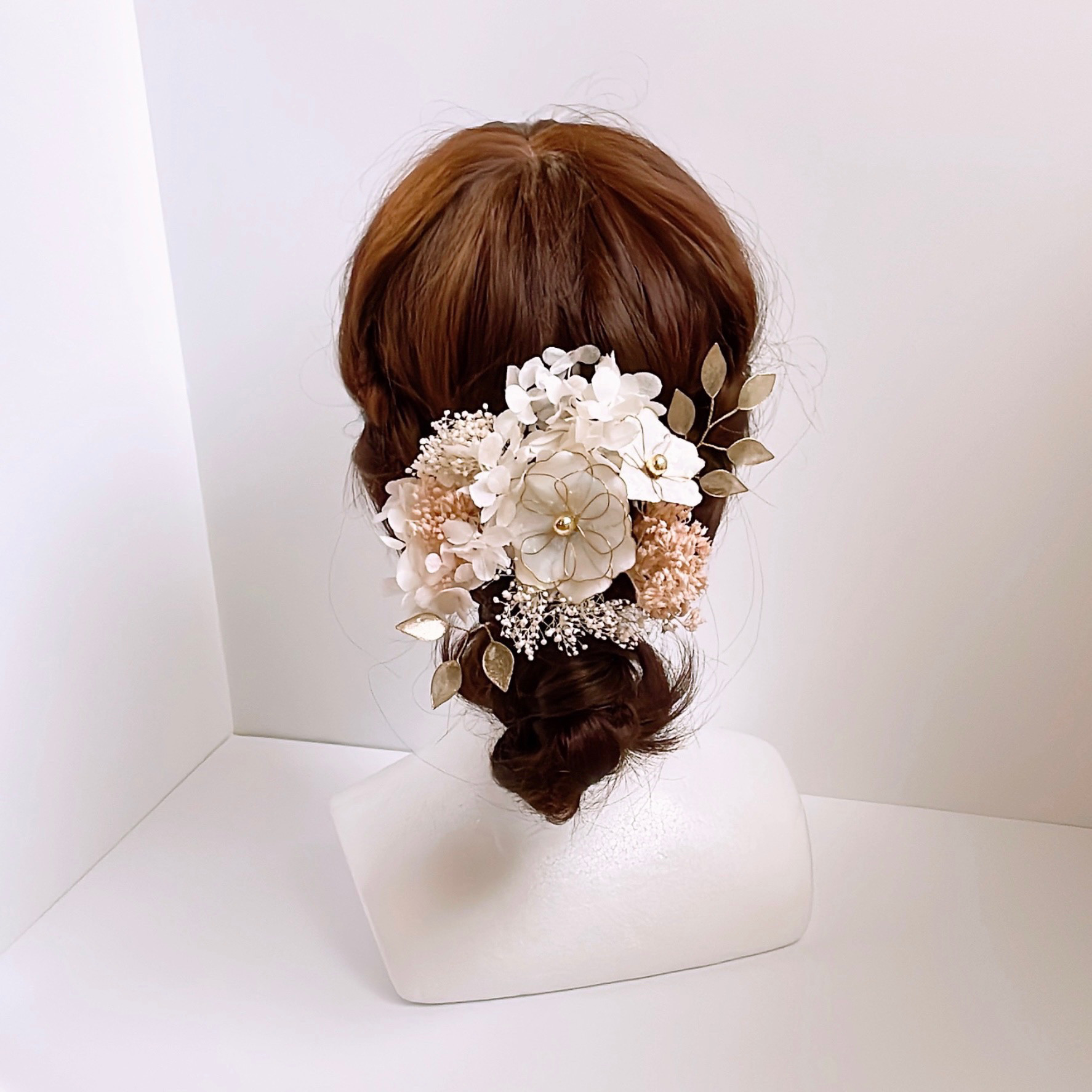 ヘッドドレス✴︎ウェディングフォト✴︎アメリカンフラワー✴︎ディップフラワー