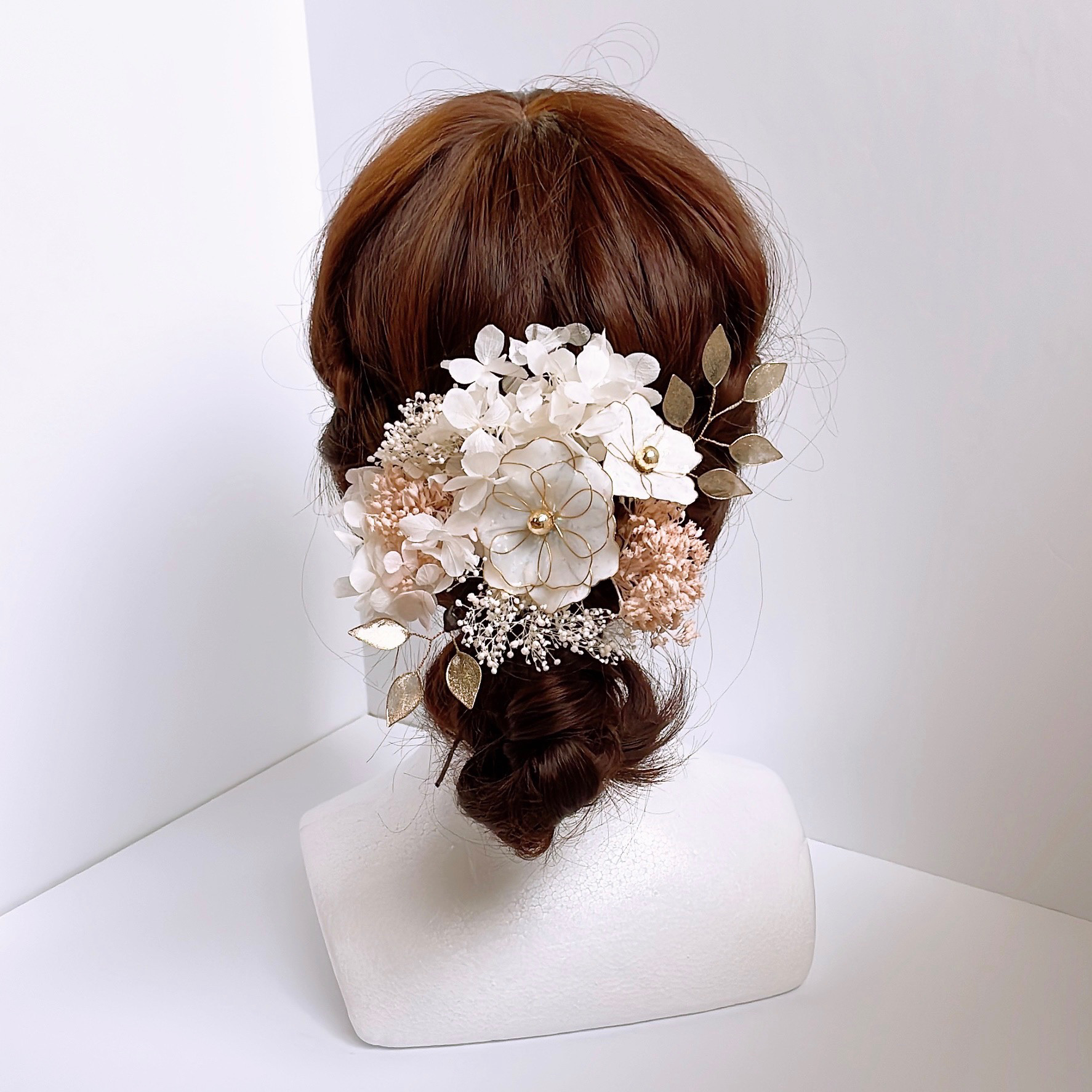 ヘッドドレス✴︎ウェディングフォト✴︎アメリカンフラワー✴︎ディップフラワー