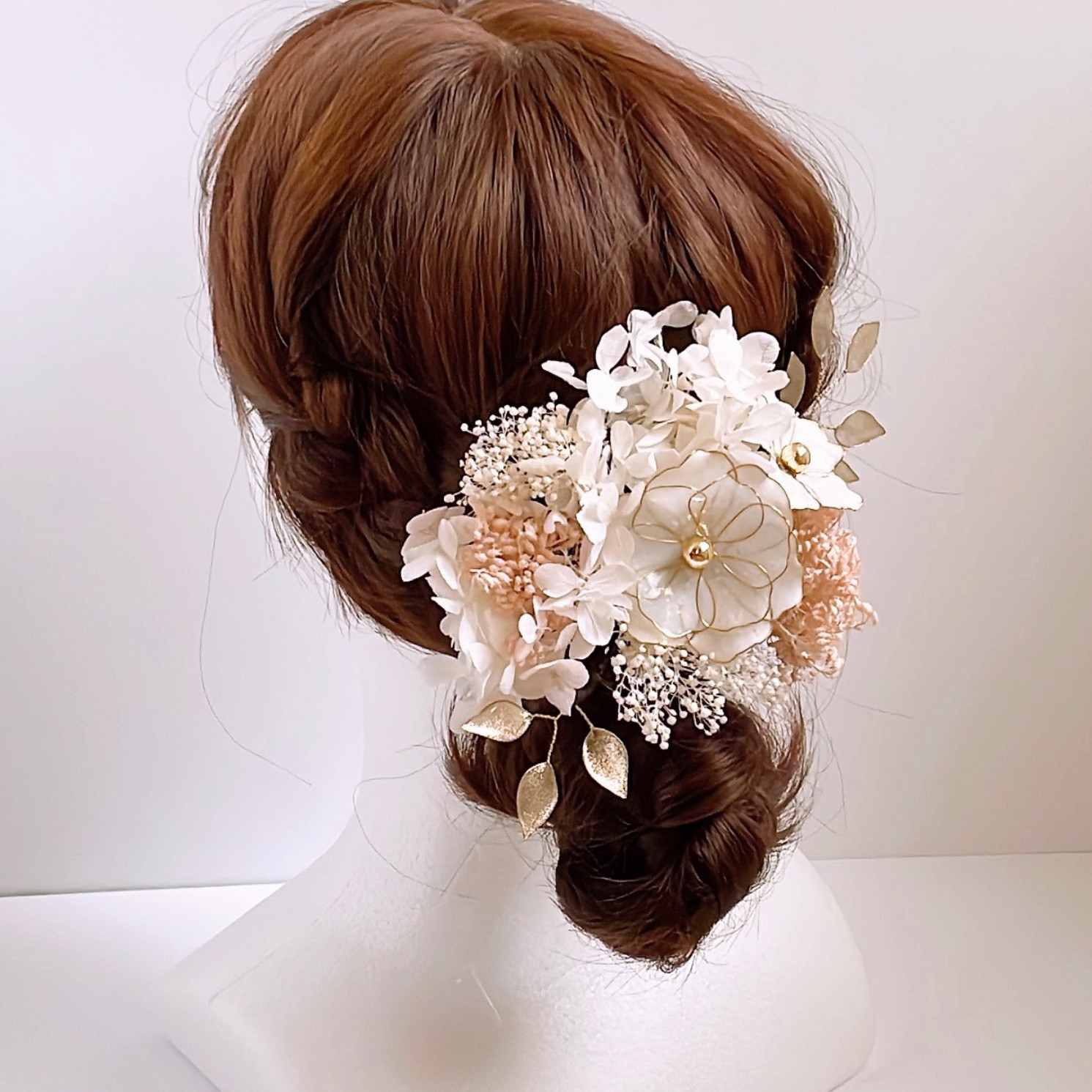 ヘッドドレス✴︎ウェディングフォト✴︎アメリカンフラワー✴︎ディップフラワー