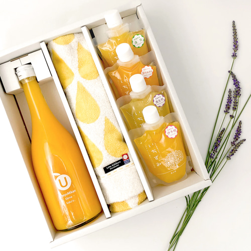 愛媛のいいもの＊ 温州みかん＆いちずみセット -今治タオルとジュース