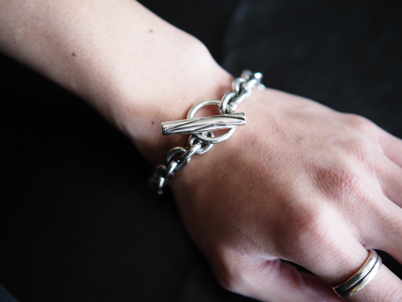 Wave T-Bar Silver Chain Bracelet 6枚目の画像