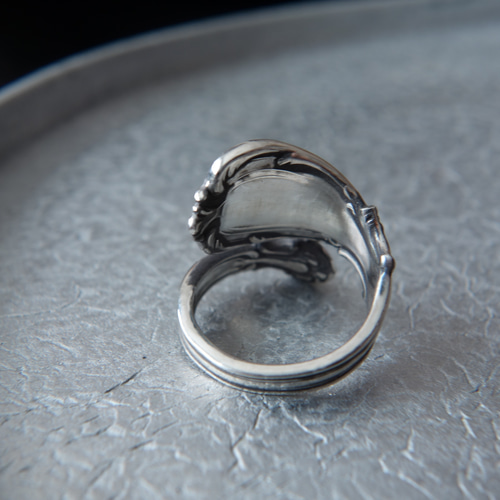 spoon ring スプーンリング　1909s Spoon Ring, Silver Spiral Cocktail Fork Ring ('Spoon Ring