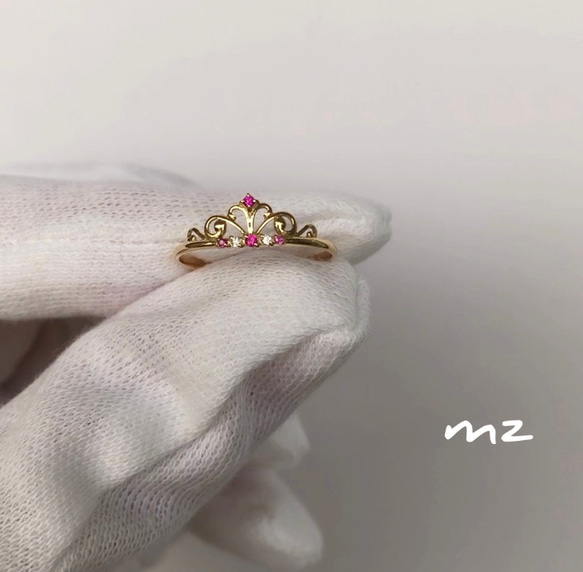 K14 YG ダイヤリング agete K14 YG ブルーサファイア ダイヤモンド