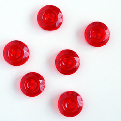 (2個) 10mm ガラスボタン　フランス製　赤 6枚目の画像