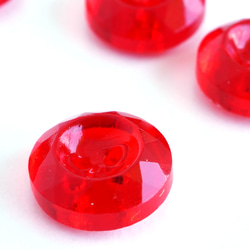 (2個) 10mm ガラスボタン　フランス製　赤 3枚目の画像