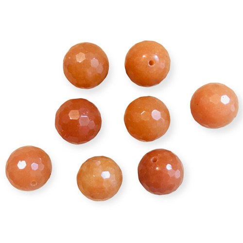 オレンジアベンチュリン12mm128F 6P 天然石 BEADS MARKET 通販 1419666