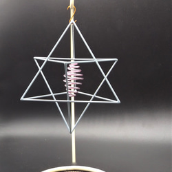 マカバ  120-12 世田谷ブルー テスラ二重渦巻コイル 神聖幾何学 波動調整装置 地場調整 瞑想 2枚目の画像