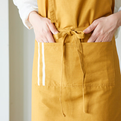 +HAyU fabric -kitchen fabrics- コットンリネン刺繍エプロン 17枚目の画像