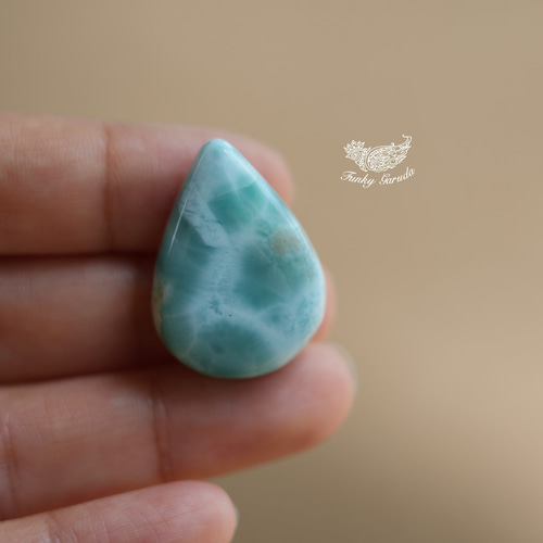 透け感優秀☆ラリマー ルース s404 天然石 Funky garuda stone
