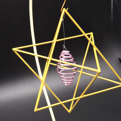 マカバ  黄色系 テスラ二重渦巻コイル 神聖幾何学 波動調整装置 地場調整 瞑想 4枚目の画像