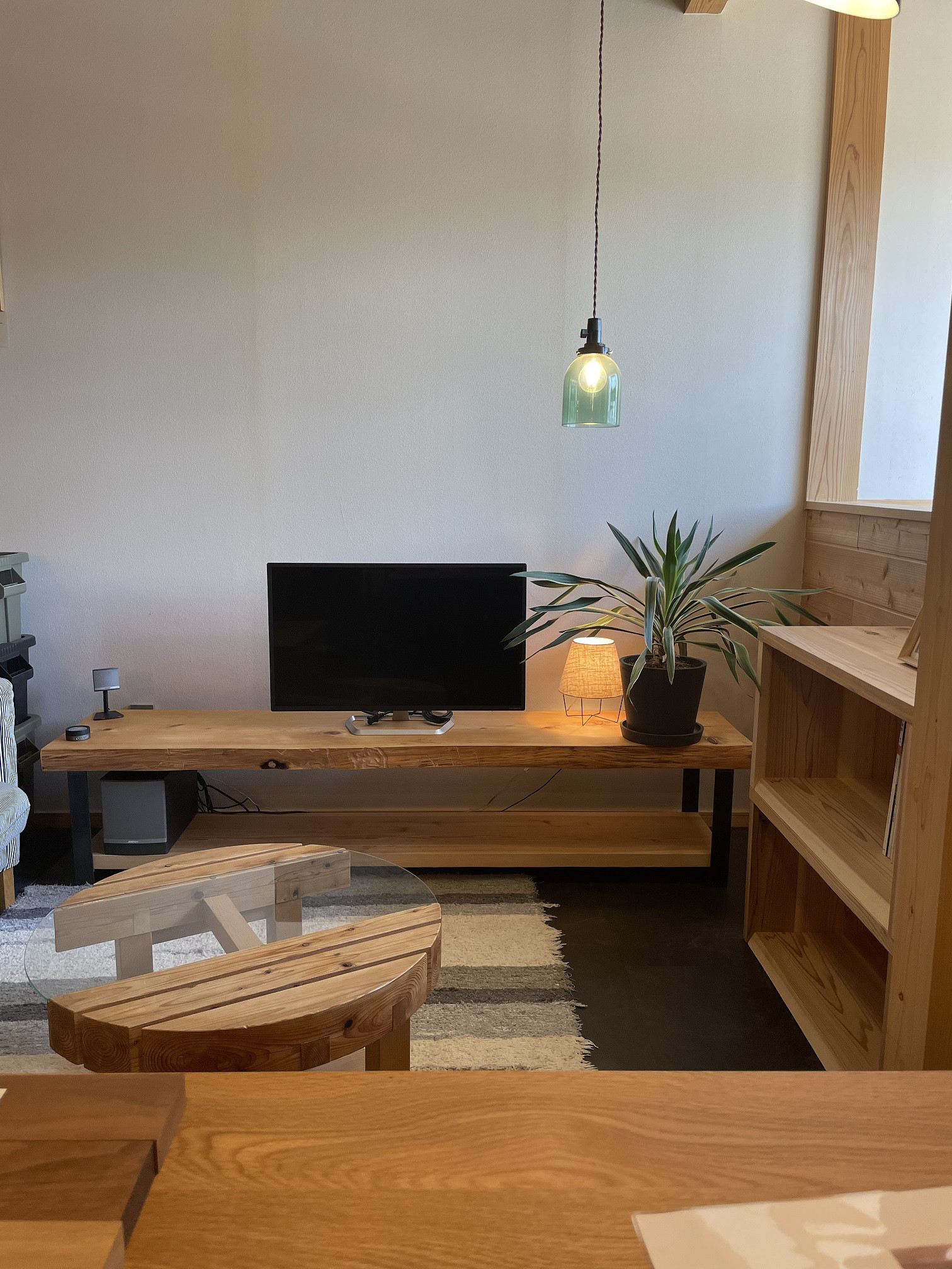 ヒノキ無垢材】L型カフェシェルフ アンティーク キッチンラック 【公式