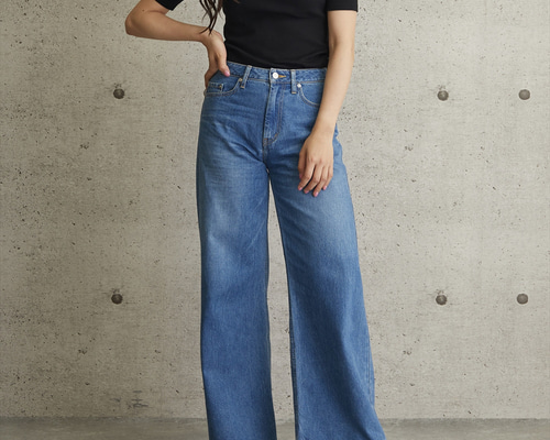 JIMWAG バギールーズデニム カーキ Mサイズ 穿くだけでおしゃれが完成！ 自分サイズに変更可能 デニム職人のワイド