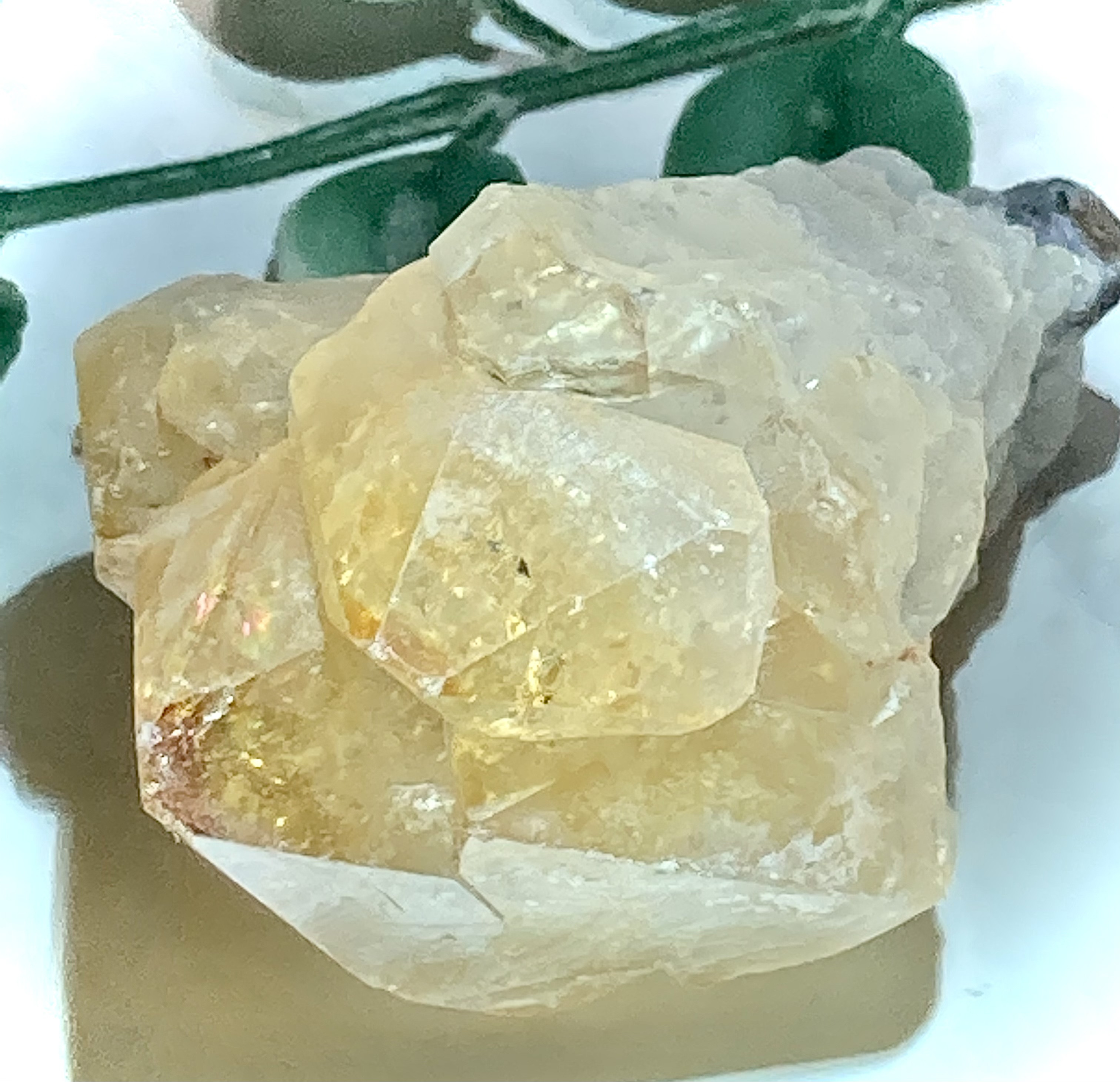 親子水晶【恋愛・虹入り】レインボー　シトリンクォーツ　原石　ポイント