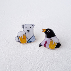 【特集掲載】乾杯ペンギンブローチ(ペンギン/リーマンペンギン) 6枚目の画像