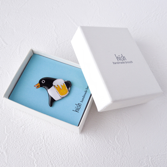 【特集掲載】乾杯ペンギンブローチ(ペンギン/リーマンペンギン) 17枚目の画像