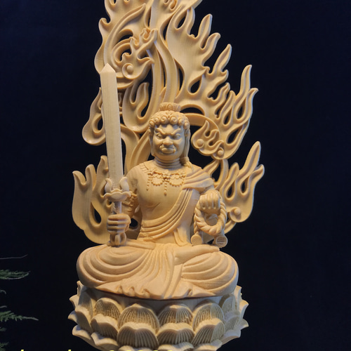 不動明王 極上品 火炎光背 明王像 不動尊 商売繁盛 守り本尊 仏壇 仏像