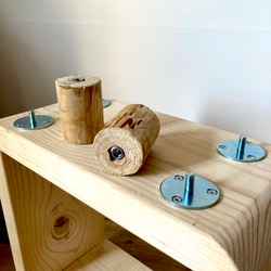 ソファーテーブル 木製　サイドテーブル　丸くてかわいい ディスプレイラック　本棚　コーヒーテーブル　ブラウン　縦長タイプ 7枚目の画像