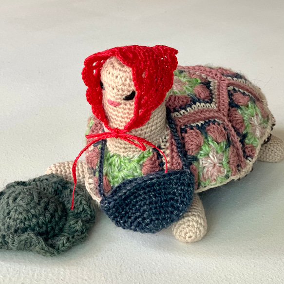 アフリカンフラワー カメのあみぐるみ 編みぐるみ あみぐるみ