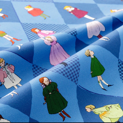 Kurahashi Rei お花の女の子たち(冬) オックス生地【50cmカットクロス