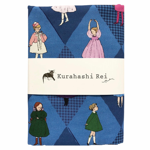 女の子パネル生地ハンドメイド★レンローズ Kurahashi Rei お花の女の子たち(冬) オックス生地【50cmカットクロス