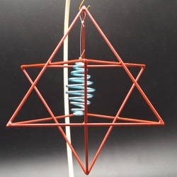 マカバ  レッド テスラ二重渦巻コイル 神聖幾何学 波動調整装置 地場調整 瞑想 1枚目の画像
