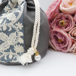 インド刺繍リボン巾着 3枚目の画像