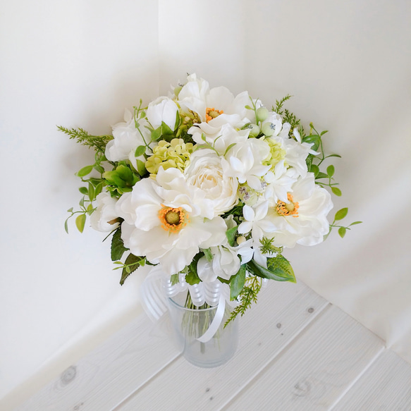 ウェディングブーケ（ブートニア付き）B-92 ブーケ himejyon 通販