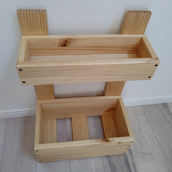 木製 2段プランターボックス 4枚目の画像