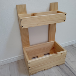 木製 2段プランターボックス 3枚目の画像