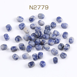 N2779   30個  天然石ビーズ ブルースポットストーン 長方形型 6×7mm  3X（10ヶ） 1枚目の画像