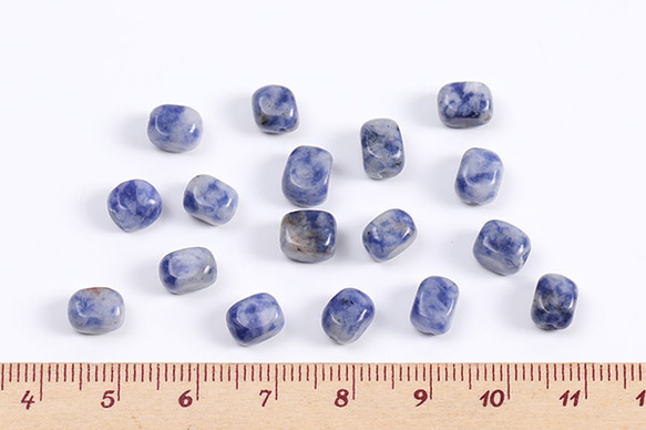 N2779   30個  天然石ビーズ ブルースポットストーン 長方形型 6×7mm  3X（10ヶ） 4枚目の画像