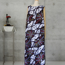 着物リメイク　有松絞りのロングワンピース/ゆとりのL/Aライン  KIMONO  YUKATA 5枚目の画像