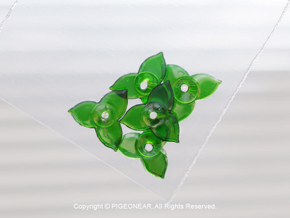 ★再販3!花型スパンコール10mm中穴緑(6spa-C) 3枚目の画像