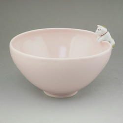 ◆商品番号 11544　子ねこご飯茶碗　治兵衛　ピンク 3枚目の画像