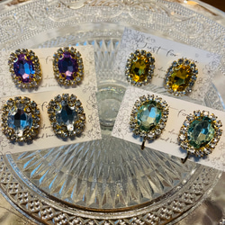 ♡ハンドメイド♡ビジューピアスイヤリング乙女座 キラキラ 大ぶり スクエアビジュー ピアス イヤリング ピアス