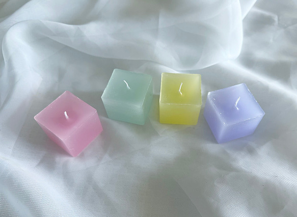 cube candle*キャンドル*アロマキャンドル*4個セット* 2枚目の画像