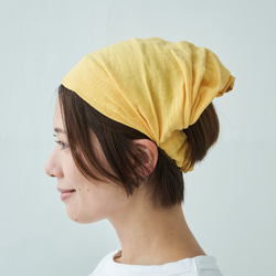 ワークヘアバンド　work hairband  / 　linen　イエロー 3枚目の画像