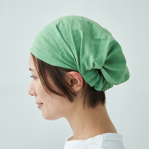 ワークヘアバンド　work hairband  / 　linen　グリーン 3枚目の画像