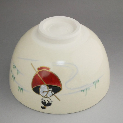 一寸坊師おわんの外 小茶碗 日本昔話 一寸法師◇商品番号 5157 茶碗・めし碗 松韻堂