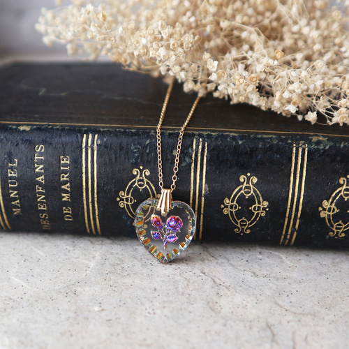 西ドイツ製ヴィンテージ！薔薇のハートネックレス 1950年代 金アレ対応